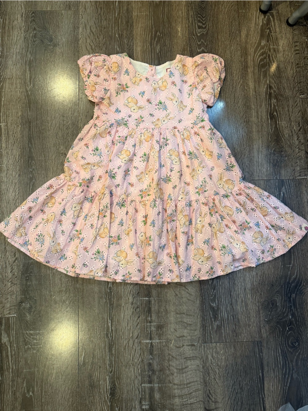 Cheeky Plum size 6 Pink Floral Bunny Tiered Dress